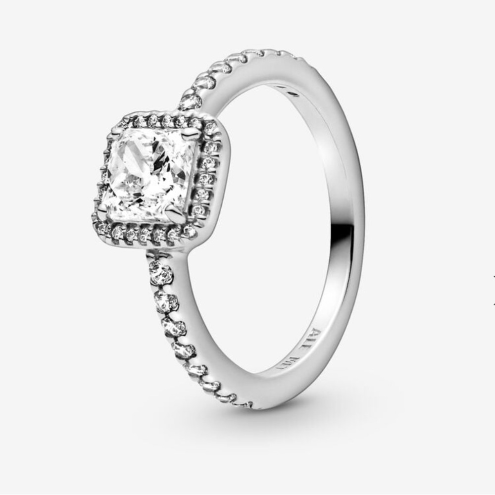 Pandora Sparkle Square Halo Ring 58